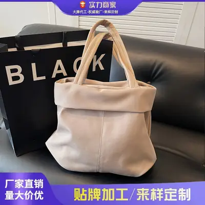 Women Pure Color Shoulder Bag 2025 Korean Style
