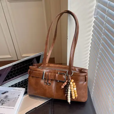 Retro Belt Buckle Handbag for Women 2025