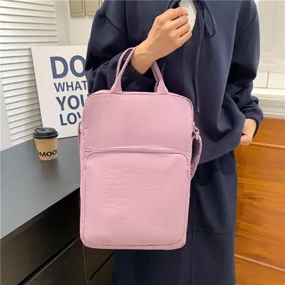 Pink Oxford Cloth Shoulder Bag for Women