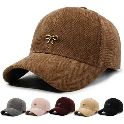 Trendy Brown Bowknot Baseball Cap for Women