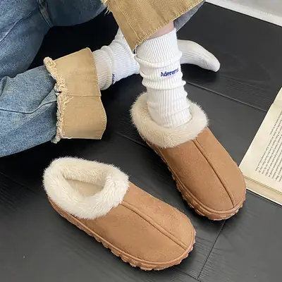 Women's Furry Snow Boots Cross-Border 2025 Brown