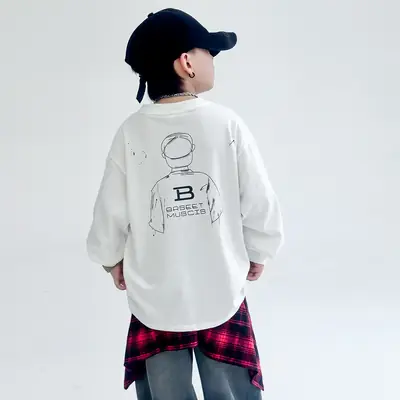 Kids Boys Sweatshirt Set Black 2025 Autumn