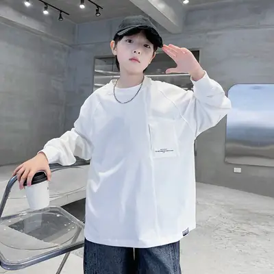Boys Long Sleeve T-Shirt Black 2026 Casual Wear