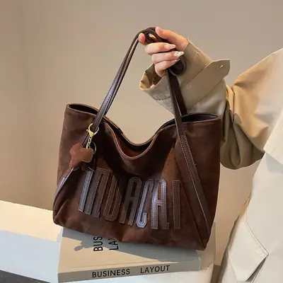 Women's Retro Suede Shoulder Bag Brown