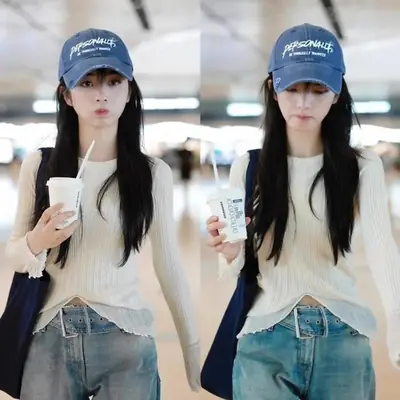 Women Denim Baseball Cap Large Circumference Face-Slimming