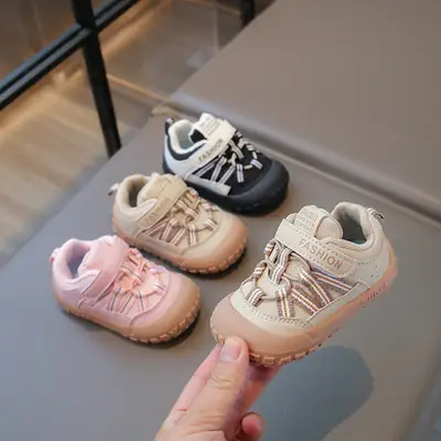 Fashion Toddler Shoes Autumn New Model for Boys and Girls, Stable Baby Shoes, Soft Sole Closed-Toe Anti-Kick Anti-Slip Functional Shoes