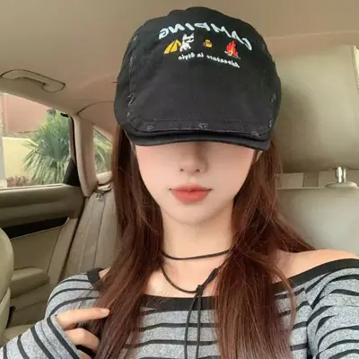 Japanese Style Washed Baseball Cap for Women