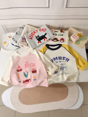 Wicky Cat Cotton Long Sleeve T-Shirt for Boys Girls