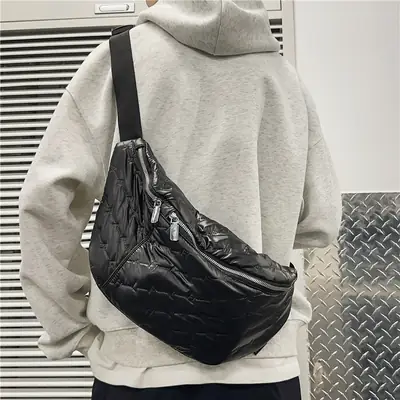 Japanese Style Black Crossbody Bag Large Capacity