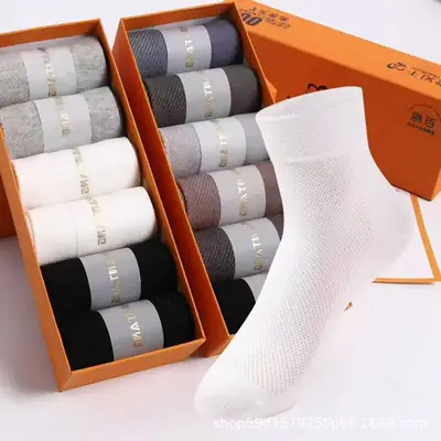 24 Autumn/Winter New Qianhantang Mid-Calf Unisex Socks with Aromatherapy, Deodorizing Cotton, Flat Mesh Casual Short Boat Socks