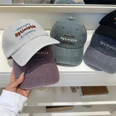 Black Retro Embroidered Duckbill Cap for Women