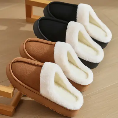 2025 New Home Cotton Slippers for Women Indoor Home Non-Slip Winter Warm Outerwear Stuffed Slippers for Men
