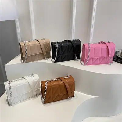 2025 New Fashion Indentation Retro Ladies Bags Solid Color