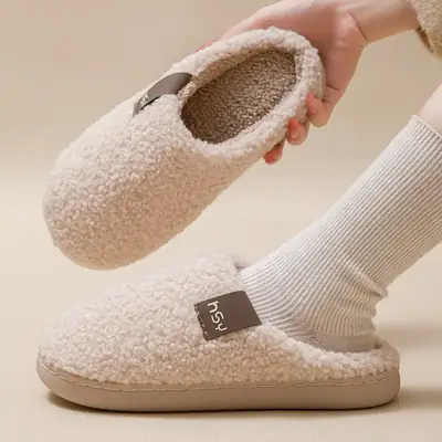 New Couple Cotton Slippers Pink Warm Indoor Home