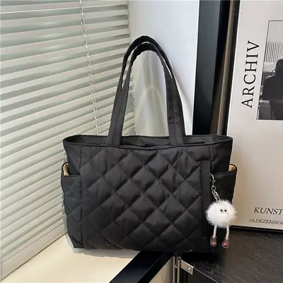 Black Quilted Women's Shoulder Bag 2025 New Commuter