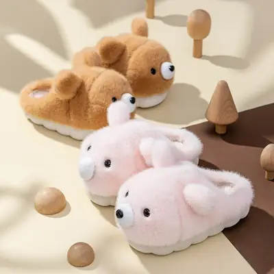 Baby Bear Slippers Winter Soft Cotton Indoor