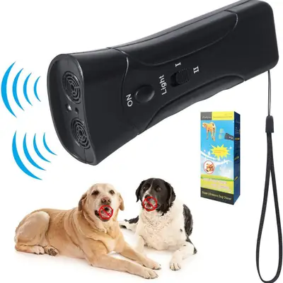 Ultrasonic Dog Repeller Flashlight Portable Trainer