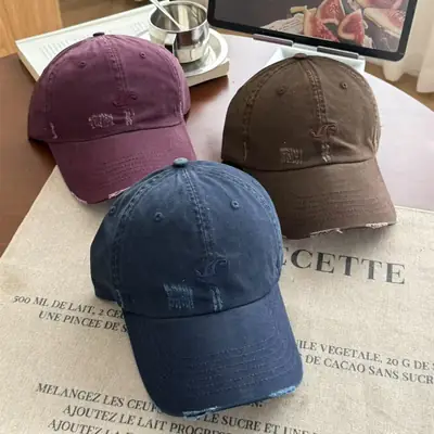 2025 Washed Gradient Baseball Cap Brown Men Women