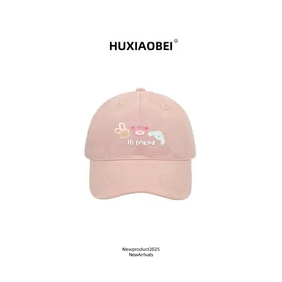 Pink Puppy Embroidered Baseball Cap for Women