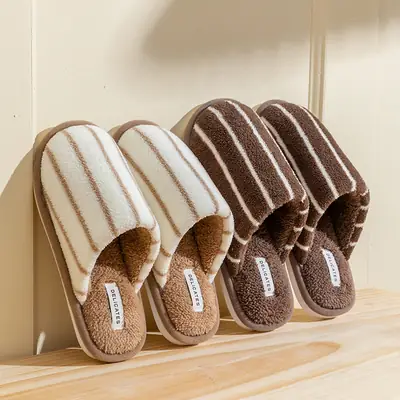 Cixi Cotton Slippers for Women in Winter, Spring & Fall, Indoor Warm and Non-Slip Home Furnishings, Cixi Winter Plush Men's Slippers