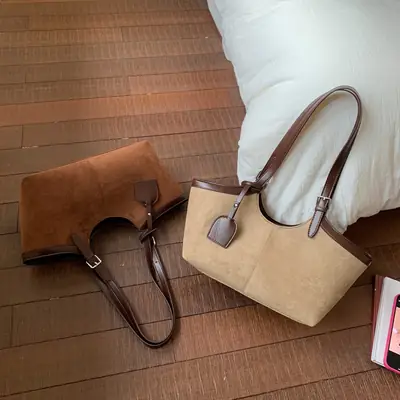 Retro Suede Satchel Bag for Women 2025