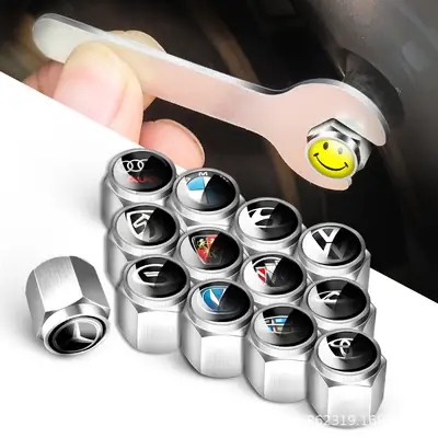 Anti-Theft Metal Tire Valve Caps for Car Use