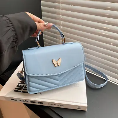 Light Blue Bowknot Butterfly Crossbody Bag for Women
