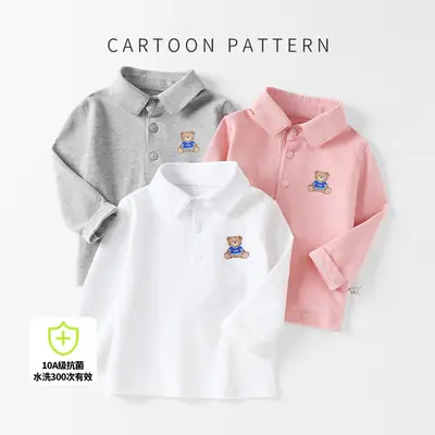 White Long-Sleeve Baby T-Shirt Autumn Spring Fall