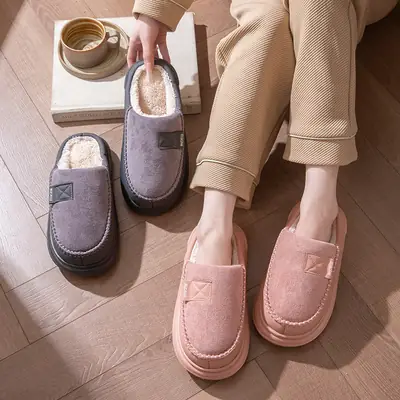 Men Winter Slipper Grey Soft Non-Slip 2025