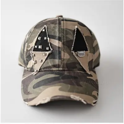 American Trendy Rivet Camo Baseball Cap for Men Women