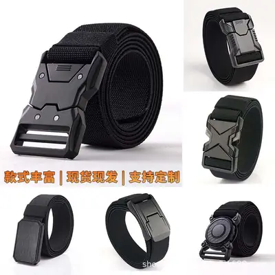 Men's Black Tactical Belt with Quick-Release Buckle