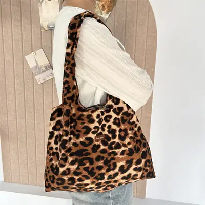 Leopard Print Large Cap Bag for Women
