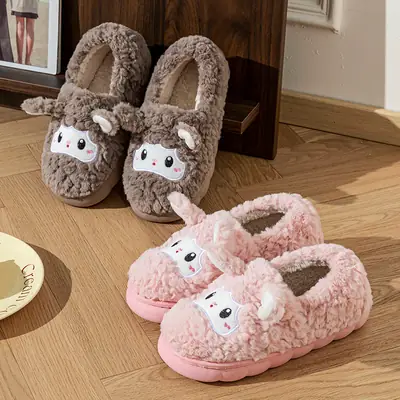 2025 Rabbit Plush Slippers for Couples Autumn Winter
