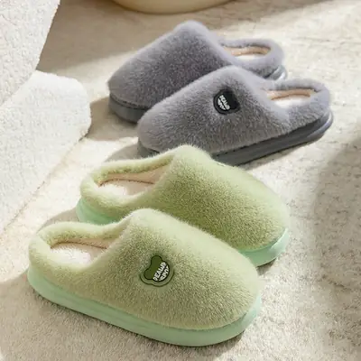 Cotton Slippers with a Thick Sole That Feels Like Stepping on Poop, Trendy Winter Non-Slip Indoor Home Couple Comfortable Plush Warm Maternity Shoes for Women