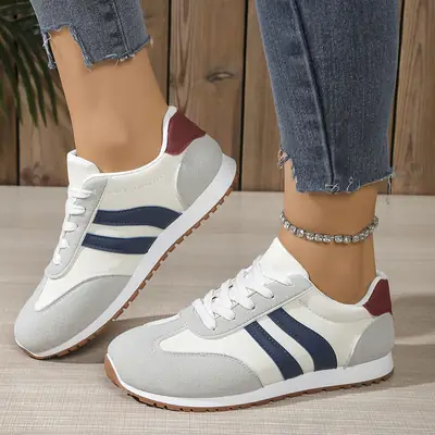 Women's Grey White Training Shoes 2025 Autumn