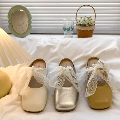 Women's Lace Flat Toe Slippers 2025 Spring Summer