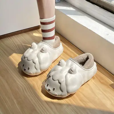 Cute Cartoon Lamb Fleece Slippers Women Winter 2024