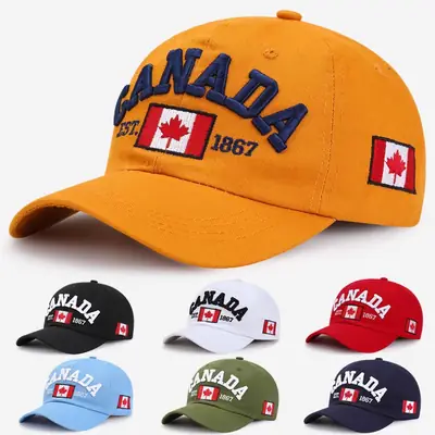 Canada Flag Baseball Cap for Men Women Blue Cotton All Season