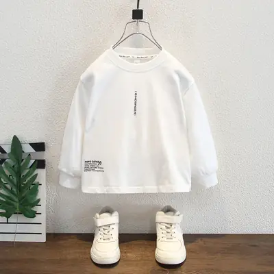 Children's Base Layer Shirt White 2025 Autumn Boys