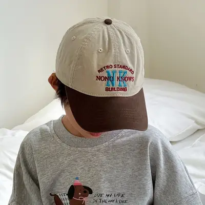 Kids Blue MK Cap Sun Hat for Boys Autumn Winter