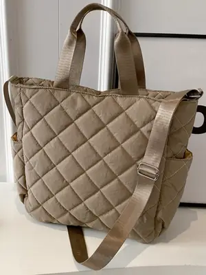 Japanese-Style Quilted Shoulder Bag for Women