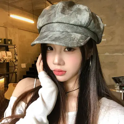 Japanese Retro Tie-Dye Octagonal Hat for Women 2025