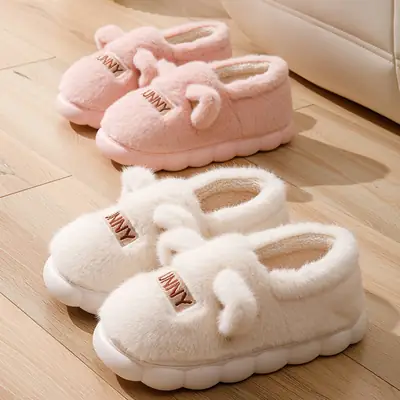 2025 New Indoor Home Thick-Soled Cotton Slippers for Couples in Winter with Warm and Non-Slip Home Cotton Shoes