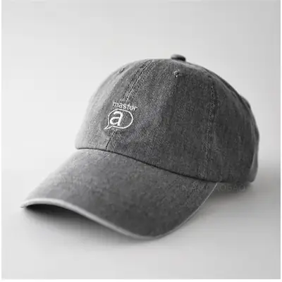 Gray Embroidered Baseball Cap for Men Women Sunshade Casual
