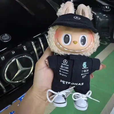Mercedes-Benz F1 Red Bull Racing Suit 15/17cm Labubu Doll Clothes Hat First, Second and Third Generation Labubu Clothes Wholesale
