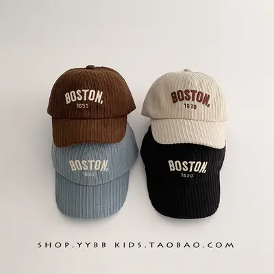 Kids Letter Baseball Cap Brown Winter Warm