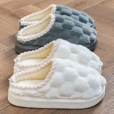 Warm Plush Cotton Slippers for Women Winter