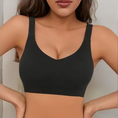 Cross-Border Seamless Underwear for Women with Big Breasts, No Rims, Push-Up Anti-Sagging Thin Sports Foreign Trade Large Size Bra
