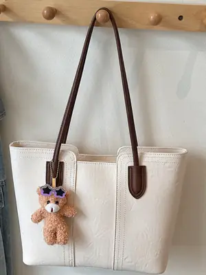 White Korean Style Retro Shoulder Bag for Women