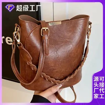 Retro Tote Bag Women Shoulder Crossbody Satchel Brown